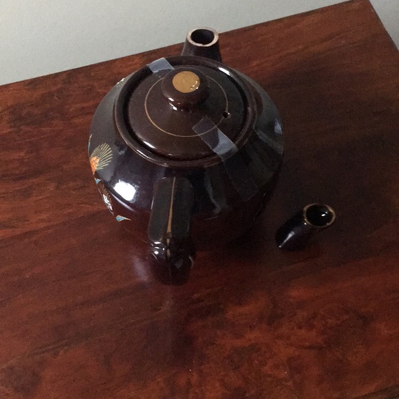 Teapot brown handpainted Flower design from Japan - Picture 8 of 8